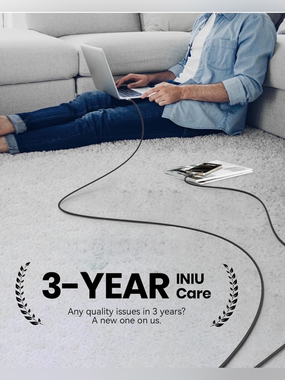 100W Fast Charge USB-C to USB-C Cable - Picture 8 of 8